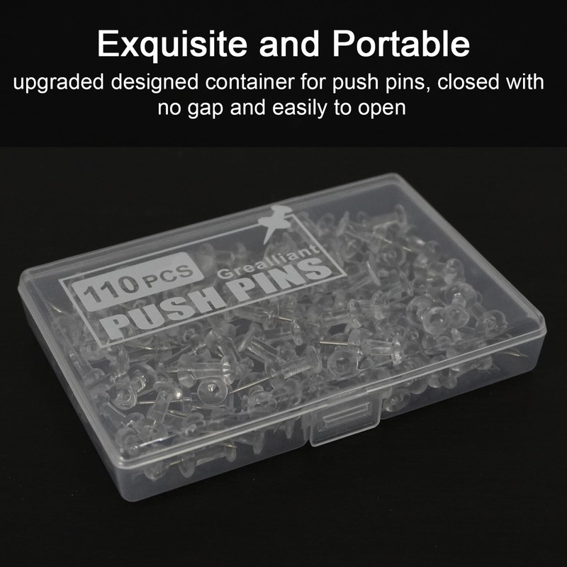 Grealliant 220 pcs Push Pins Tacks, Thumb Tacks for Wall