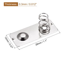 MECCANIXITY Battery Spring Plate AA Batteries Spring Contact Nickel Plate 28mmx12mm 10 Pcs