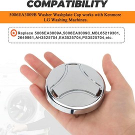 5006EA3009B Washer Pulsator Cap- Fit for LG Pulsator Cap Ken-more Washing Machine Cap - Replace 5006EA3009A 5006EA3009C MBL65219301 PS3525704 EAP3525704 WM2101HW
