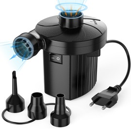 Electric Air Pump with 3 Nozzles 110-120V Inflation and Vent Pumps for Outdoor Camping Air Mattress Beds Boats Inflatable Pillows Sofas Swimming Aids