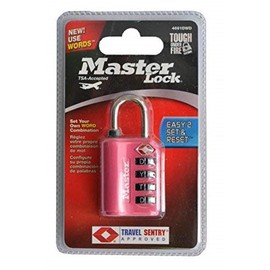 Master Lock 4691DWD TSA Approved Set Your Own Word Combination Lock,1 Pack, Colors may vary | Master Lock