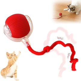 Interactive Cat Toy Ball: Automatically rolling electric ball, suitable for indoor cats/dogs, brings the fun of chasing tails. Motion sensing, keeps pets busy and enjoys rich sports stimulation. Great pet gifts/supplies.:_RED