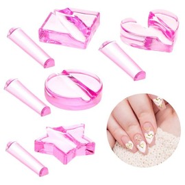 4Pcs Pink Nail Embossed Molds Metal Frame Bending Nail Tool 3D Nail Art Nail Decal Bender Templates Star Heart Nail Art Bending Equipment for Salon and Home DIY Nail Design,False Nails and Accessories