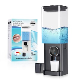 Festiva Automatic Mouthwash Dispenser for Bathroom - 23.67 Oz Organizers & Storage Accessories for Mouth Wash Dispensers, Smart Home Mouthwash Dispenser for Kids and Adults Set, Black