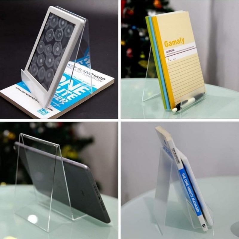 5Pcs Acrylic Sign Holder,Acrylic Book Stands,Clear Book Holder with Vertical