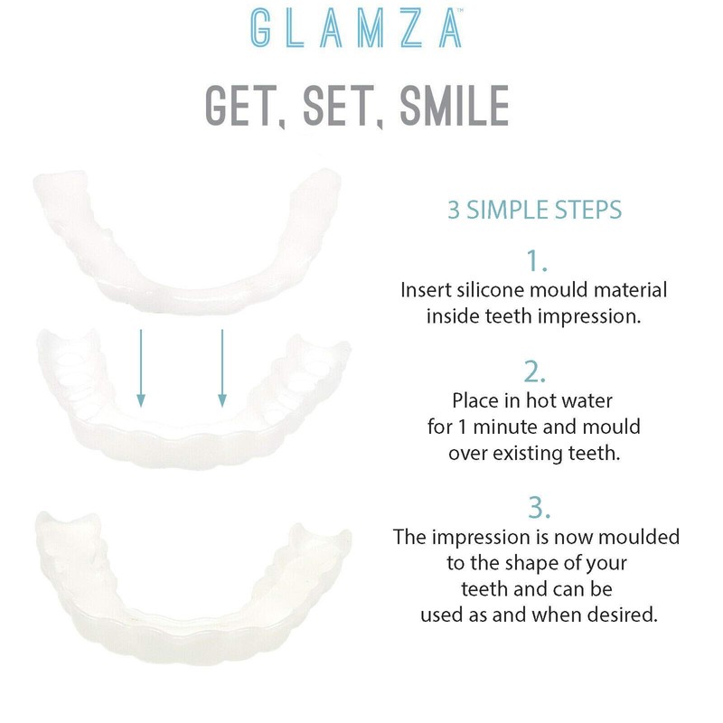 Glamza Get Set Smile Whitening Teeth Snap Cap On Instant