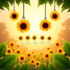 5Pcs Cozy Hoome Cozy Home Sunflower,Sunnyvibe Ornaments for Car,Creative Rocking
