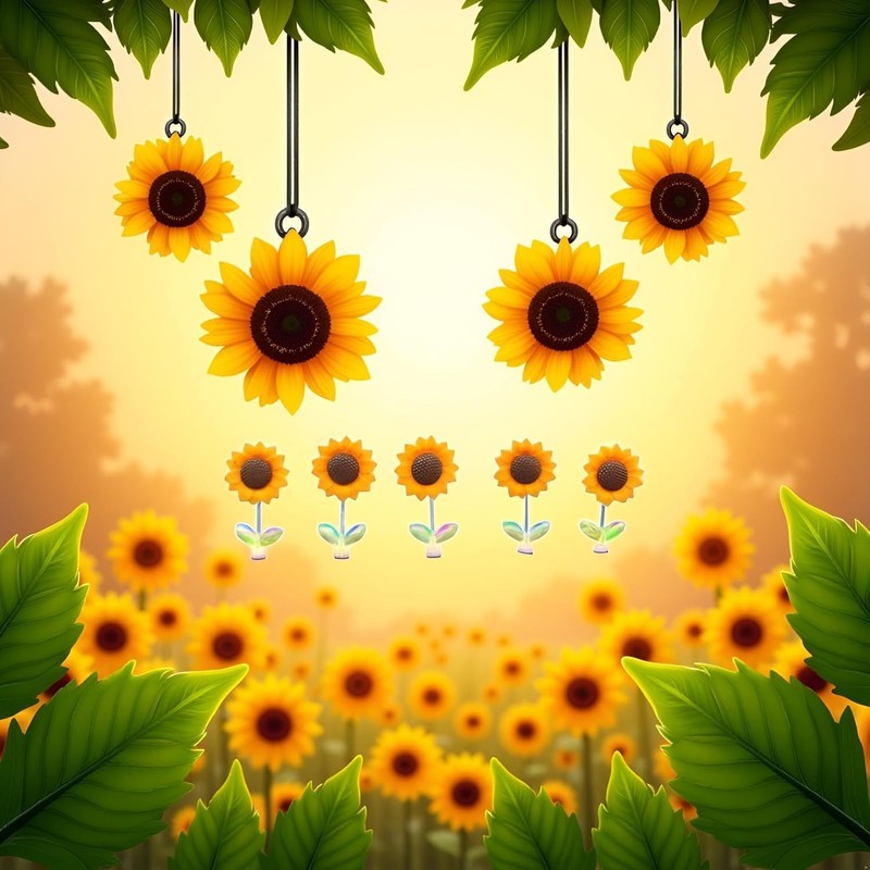 5Pcs Cozy Hoome Cozy Home Sunflower,Sunnyvibe Ornaments for Car,Creative Rocking