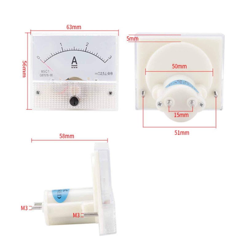 85C1 DC 0-200MA Ammeter Panel Amp Meter Pointer DC Ammeter