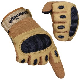 Motorbike Gloves Motorcycle Sports Full Finger ATV Riding Men Women Hard Knuckle Touch Screen MTB Mountain Bike Outdoor Road Cycling Hiking Bike Climbing Camping Ski (L, Brown)