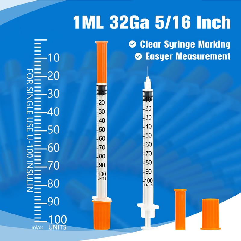 1ml/cc 32G 5/16 Inch Syringes, Lab Dispensing Syringe, Individual Wrapped,