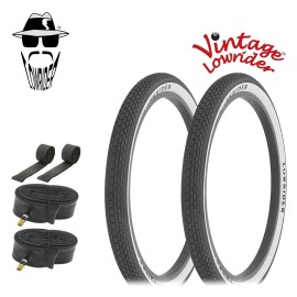 VINTAGE LOWRIDER Bicycle 24" x 2.125" WHITEWALL LOWRIDER TIRES BRICK 6pc SET.