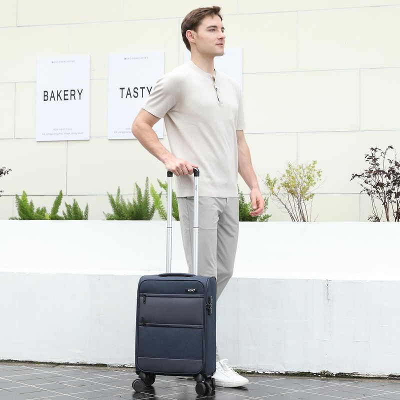 Kono 20 Inch Softside Carry On Luggage Airline Approved 20