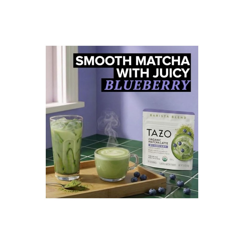 TAZO Organic Blueberry Matcha Latte Powder - Café Style Mix