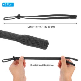 PATIKIL 30-50cm Brillenband für Männer und Frauen, 6 Stück Verstellbares Brillenband Sonnenbrillenhalter Nackenband für Indoor- und Outdoor-Sportarten, Schwarz