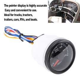 52mm 2inch Car 6000RPM Tachometer Gauge with Hour Meter 7 Color Backlight RPM Meter Kit for Truck Tractor Car RV Boat (Black Dial Black Cover CX6227B)