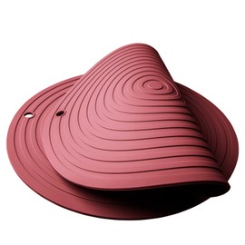 Smithcraft Trivets for Hot Dishes Pots and Pans, Dia 11.81" Silicone Hot Pads Kitchen, Heat Resistant Mat Counter, Multi Use Microwave Mat, Flexible Silicone Pot Holders Trivet Mat Set 2 Melort Red