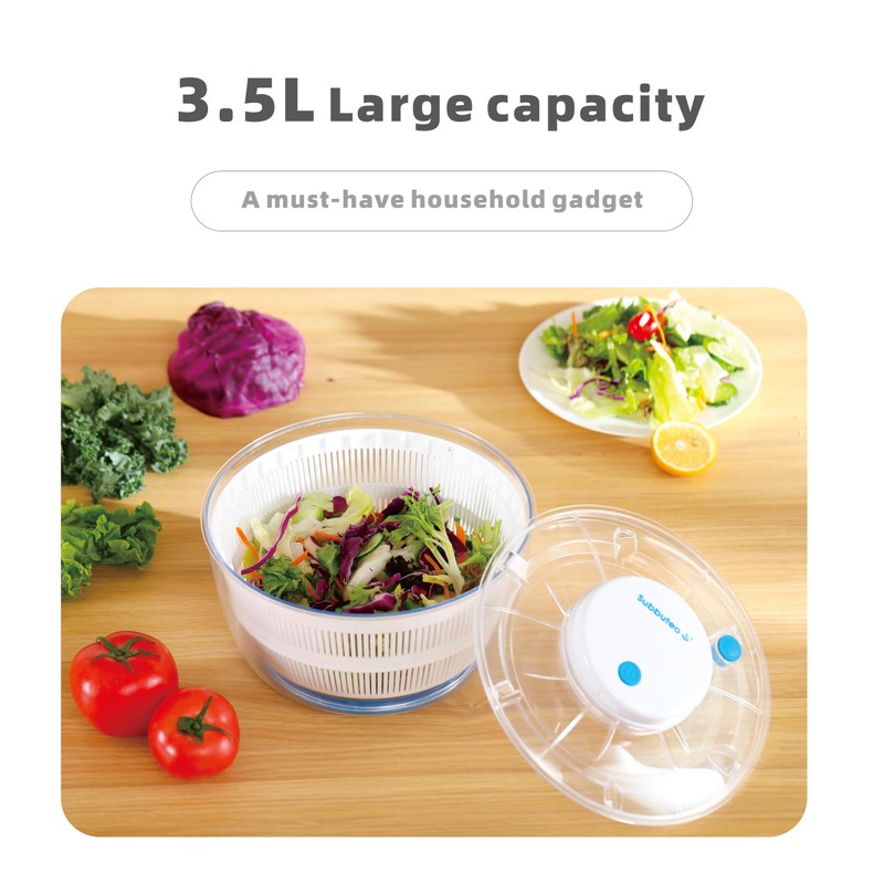 Subbuteo Electric Salad Spinner 4Qt – Rechargeable Lettuce Washer &