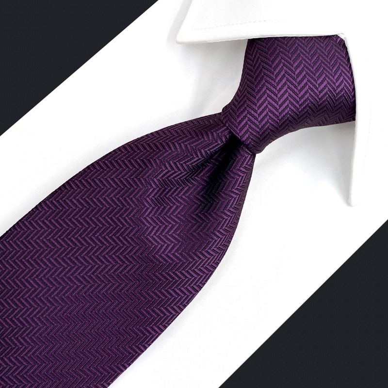 S&W SHLAX&WING Plain Purple Grape Men's Tie Extra Long Dress