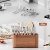 Yaoyiizy Silverware Holder, Acacia Wood Utensil Holder for Party, Silverware