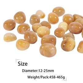 dssmboom 1Pound Natural Tumbled Crystal Stone for Vase Fillers, Decorative Stones for Home Office, Yellow Jade