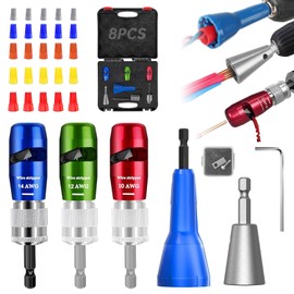 Wire Stripper for Drill with 25 PCS Wire Nut,Electric Wire Stripping and Twisting Tool, Portable Electrician Tool Drill Wire Stripper Cutter Tool for Power Drill, Cable Quick Stripping and Connector