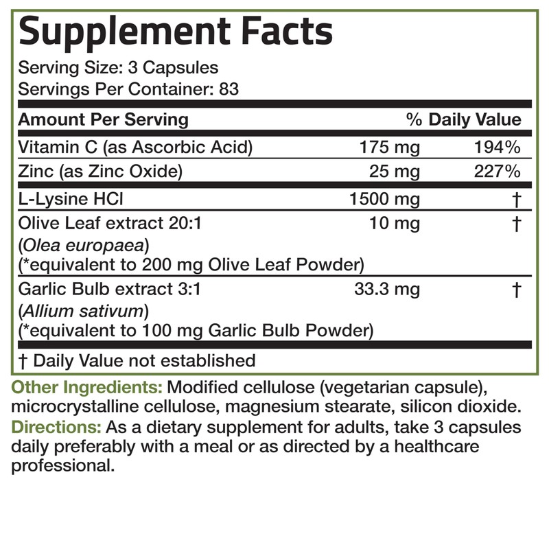 Bronson Bronson L-Lysine Defense Immune Support Complex 1500 MG L-Lysine