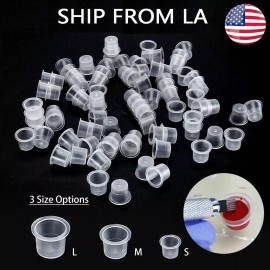 Unbranded 100/500/1000 Pcs Ink Caps Plastic Cups Tattoo Supplies US - 1000pcs, S