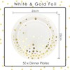 ZVK Gold Party Paper Plates, Pack of 24 White 18cm