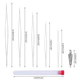 5 Aghi Per Perline (Con 1 Bottiglia Trasparente) E 5 Infila Uncino In Ferro, Aghi Per Perline A Occhio Grande, Aghi Per Infilare, Accessori Per Infilare Per La Creazione Di Gioielli Per Collane
