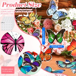 Harloon 60 Pcs Butterfly Cutouts Spring Summer Bulletin Board Decorations Paper Butterflies for Science Classroom School Office Wall Birthday Party Decor