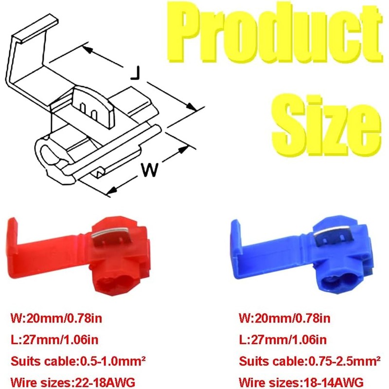 Quick Splice Wire Connectors Set 60 Pcs, Quick Splice Terminal,