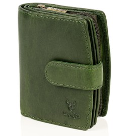 MATADOR 3622 Women's Genuine Leather Wallet RFID Protection Wallet Many Card Slots, Green, Modern