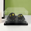 WAYUTO Black Obsidian Resin Owl with Acrylic Clear Display Case