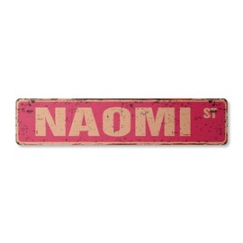Naomi Vintage Plastic Street Sign Childrens Name Room Sign | Indoor/Outdoor | 18" Wide