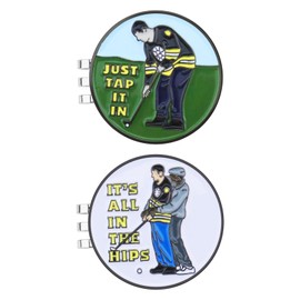 ECSiNG 2PCS Magnetic Golf Hat Clips Golf Ball Marker Magnetic Balls Stainless Steel Golf Accessories for Golf Lovers Dad Retirement Father's Day