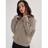 Trendy Queen Womens Crewneck Sweatshirts Half Quarter Zip Pullover Hoodies