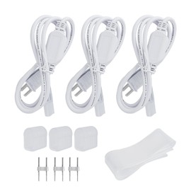 Shine Decor 5FT Power Cord Pack of 3 LED Power Wire with Plug for Unicolor 8x16mm 110V LED Neon Rope Lights Only