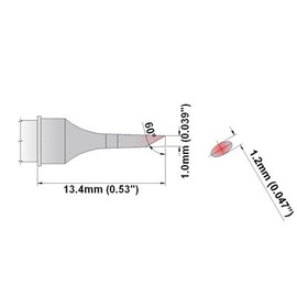 Thermaltronics M8BV010 Bevel 60deg 1.00mm (0.04in)