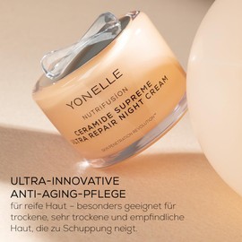 YONELLE NUTRIFUSÍON Nacht Gesichtscreme Damen - Ultra-Reparatur Gesichtspflege mit Hyaluron - Feuchtigkeitscreme Gesicht - Anti Falten Creme für reife Haut - Nachtcreme mit Ceramiden - 55ml