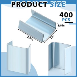 Zonon Open (Snap-in) Seals for 3/4" Strap Width Steel Strapping (Pack of 400)-Strap Keepers, Sturdy Metal Clips for Securing Heavy Packaging and Pallet Banding