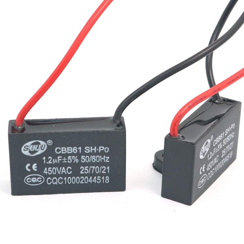 DollaTek 2Pcs CBB61 1.2uF 450V AC 50/60Hz Air Conditioner Fan