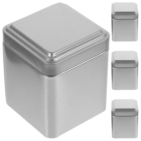 Cabilock Containers, Pack of 4 Tea Canisters with Airtight Lids,