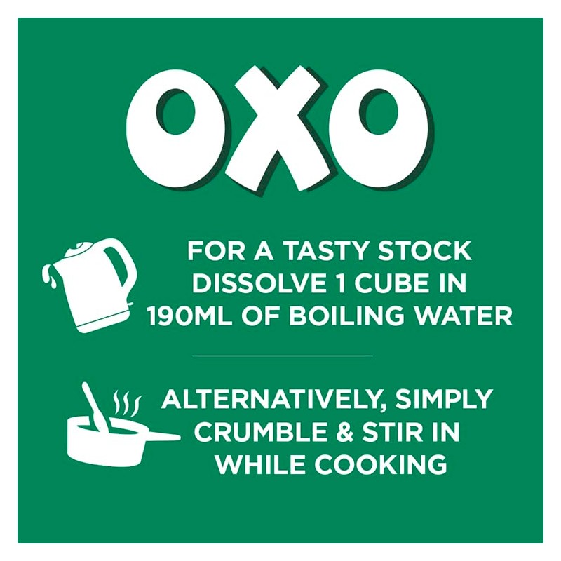 OXO 60 Full-Bodied Flavour Vegetable Stock Cubes, 378 g (Pack