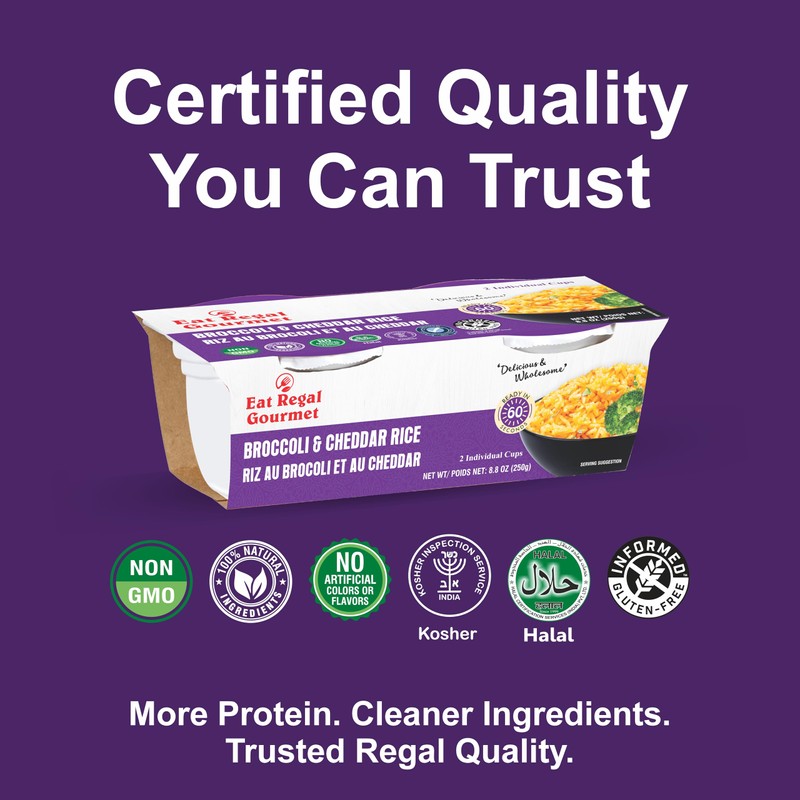 Eat Regal Broccoli & Cheddar Rice, Gluten-Free, Ready in 60