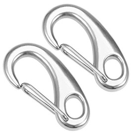 sourcing map Spring Gate Snap Hook 70mm/2.75", 304 Stainless Steel, for DIY Crafts Keychains, Pack of 2