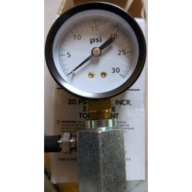 UNIWELD GAS TEST GAUGE TGB230 1/2" FPT 30 PSI, 1/4 LB INCR 2" GAUGE TOP MOUNT