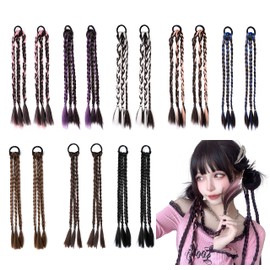 INMAN Hair Extension, Braid Extension, Boxer Braid, Ponytail, Twin Tail, Hair Extension, 18.5 inches (47 cm), Braid, Hair Accessory, Dance, 2 Pieces (Black)