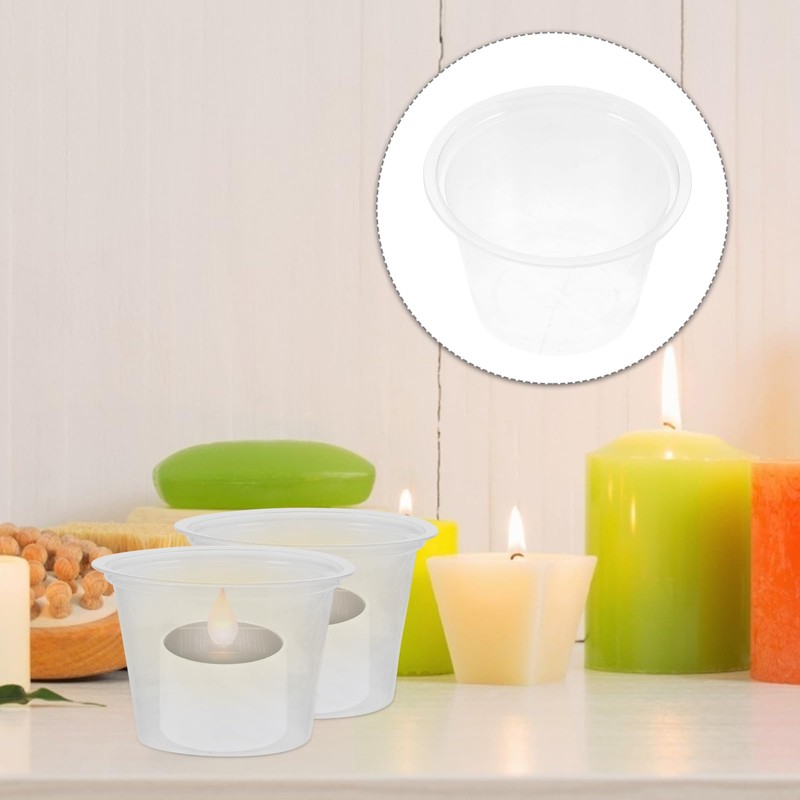 Ciieeo 120Pcs Clear Windproof Candle Cups 2.36In Tea Light Holders