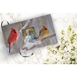 Cozy Cardinal Photo Funeral Guest Book Celebration of Life, Guest Book for Funeral, Funeral Guest Books Celebration of Life, Funeral Guest Book for Memorial Service - Sign in Book for Funeral